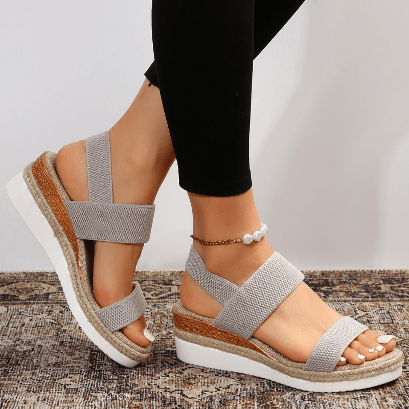 Momount Women Sport Sandals – Wide Elastic Strap Platform Open Toe Walking
