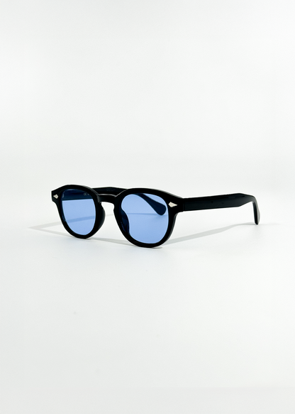 Isadora | Vintage Blue Tinted Round Sunglasses