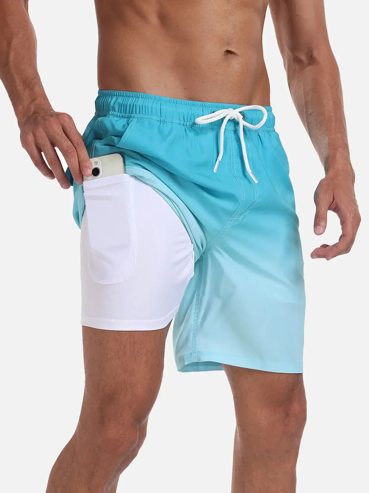 Momount Men Swim Shorts – Drawstring Quick Dry Summer Beach Elastic