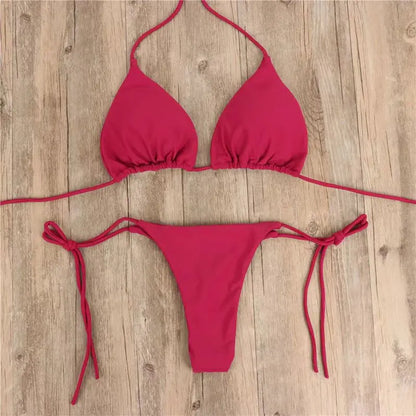 Momount Women Triangle Bikini Set