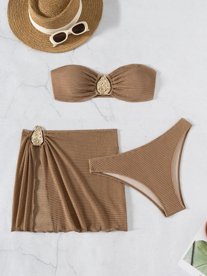 Momount Women Bikini Set with Sarong