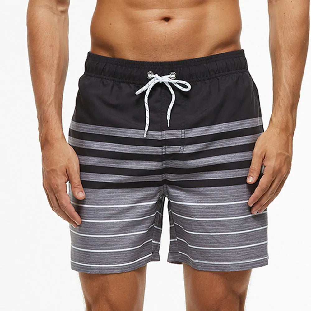 Momount Men Swim Shorts – Kiwi Print Drawstring Quick Dry Mid Length