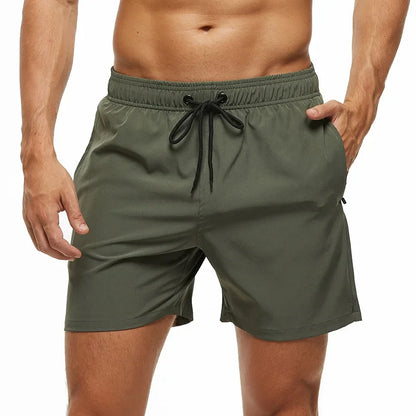 Momount Men Swim Shorts – Elastic Waist Mesh Liner Drawstring Pocket