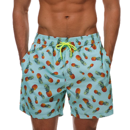 Momount Men Swim Shorts – Striped Drawstring Quick Dry Summer Beach