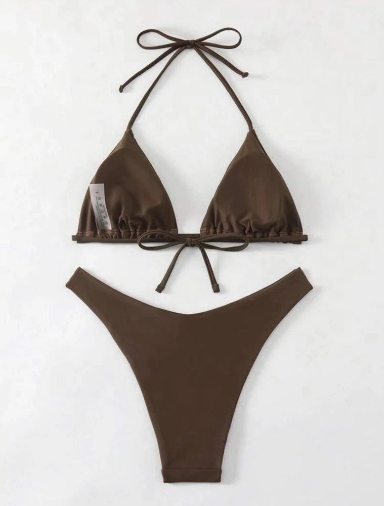 Momount Women Halter Bikini Set
