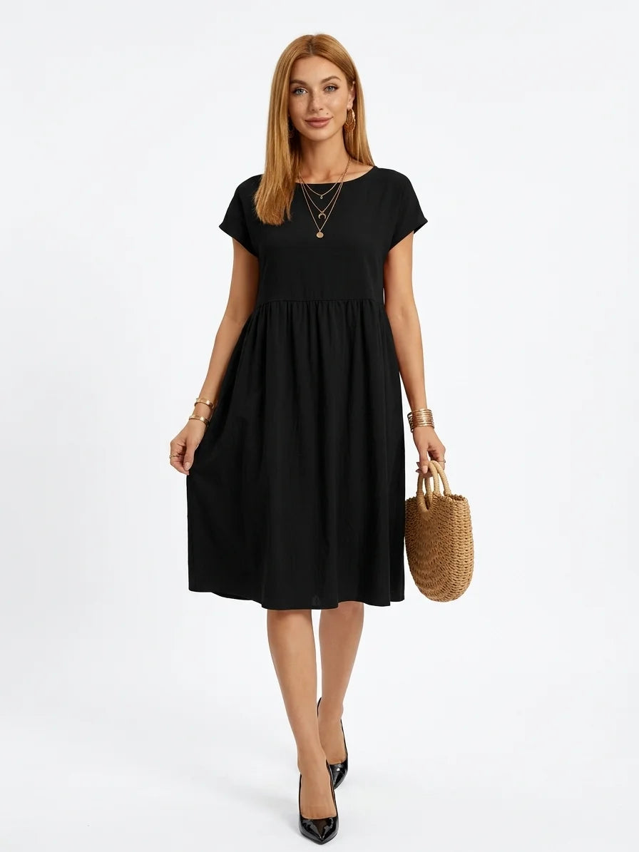 Dahlia Summer Maxi Dress | Elegant, Modern, Graceful - Black - front