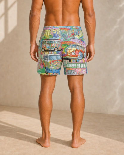 Men's Printed Swim Shorts — rear view