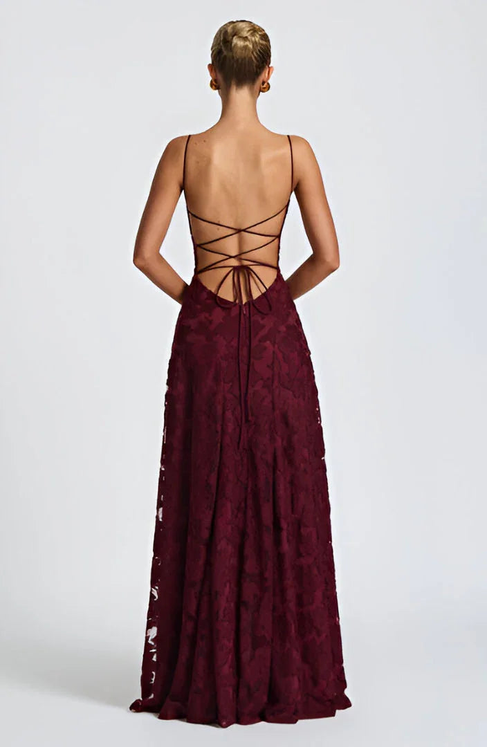 Auriana | Romantic Floral Square Neck Strappy Summer Maxi Dress